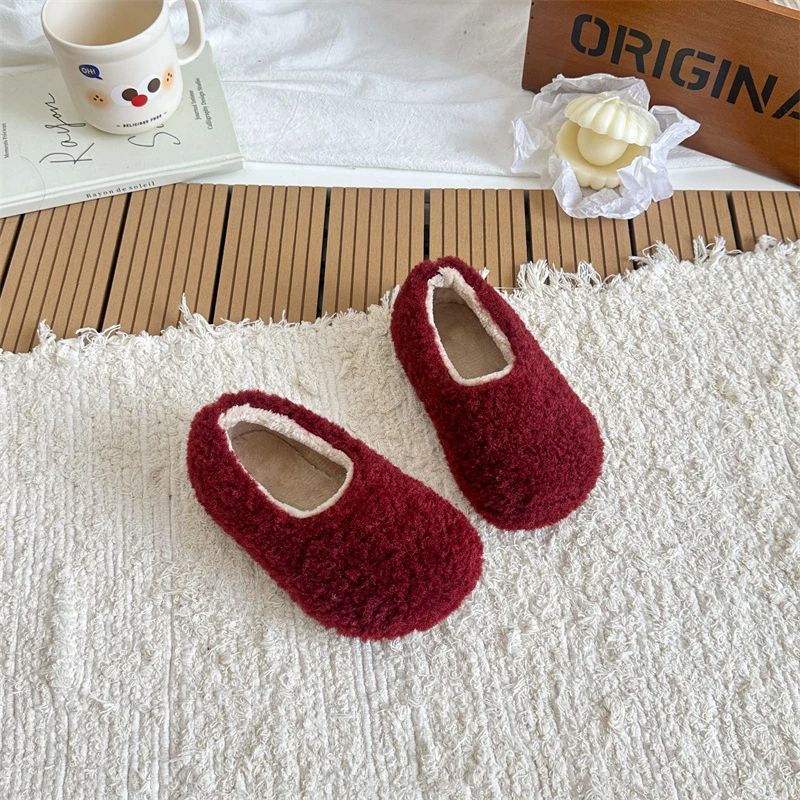 

2025 Children Casual Cotton Shoes for Girls Winter New Fashion Korean Style Soft Bottom Anti-slippery Versatile Princess Shoes