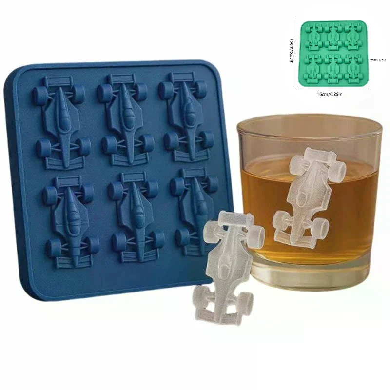 

6-Cavity Racing Car Mold Mold, Silicone Racing Car Jelly Mold 3d Race Car Tumbler Tray Baking Tool