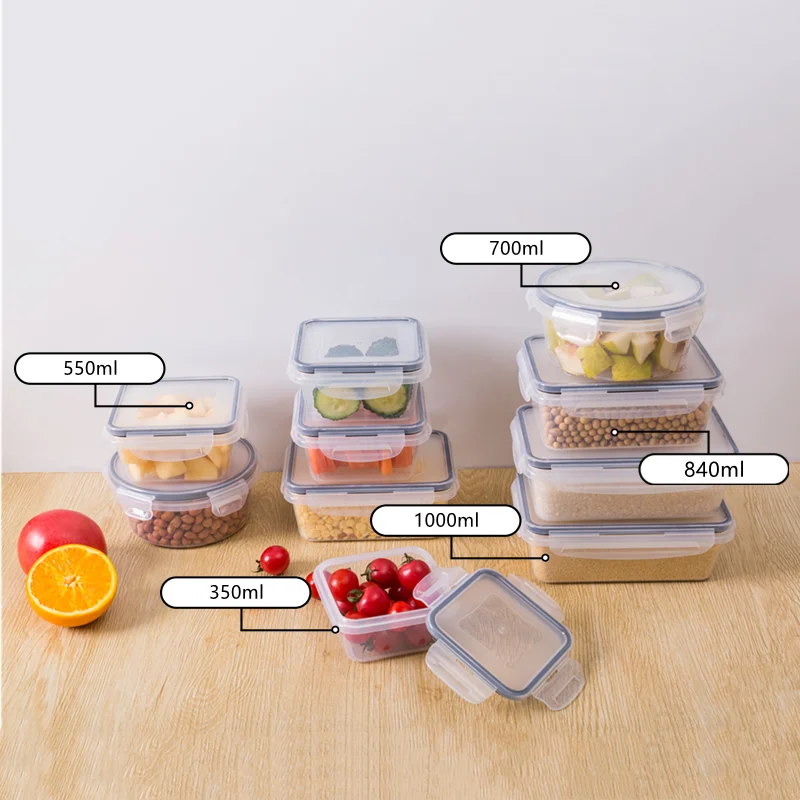 Set of 8 Airtight Food Storage Containers with Locking Lids, Plastic Leak-Proof Containers for Pantry & Kitchen Organization