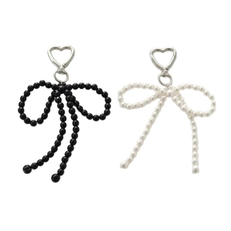Phone Lanyard Beaded Phone Charm Bowknot Heart Keychain Jewelry for Trendsetters