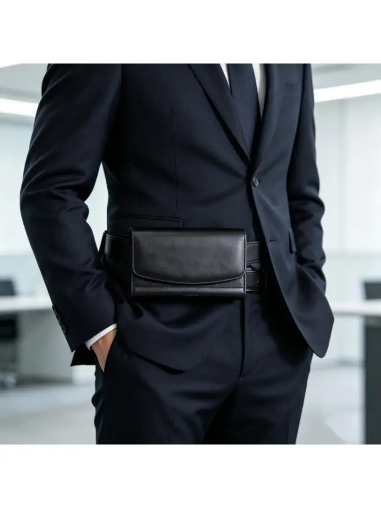 Strong Leather Hip Bag Reinforced Edges & Not Slip Base for S26 Device