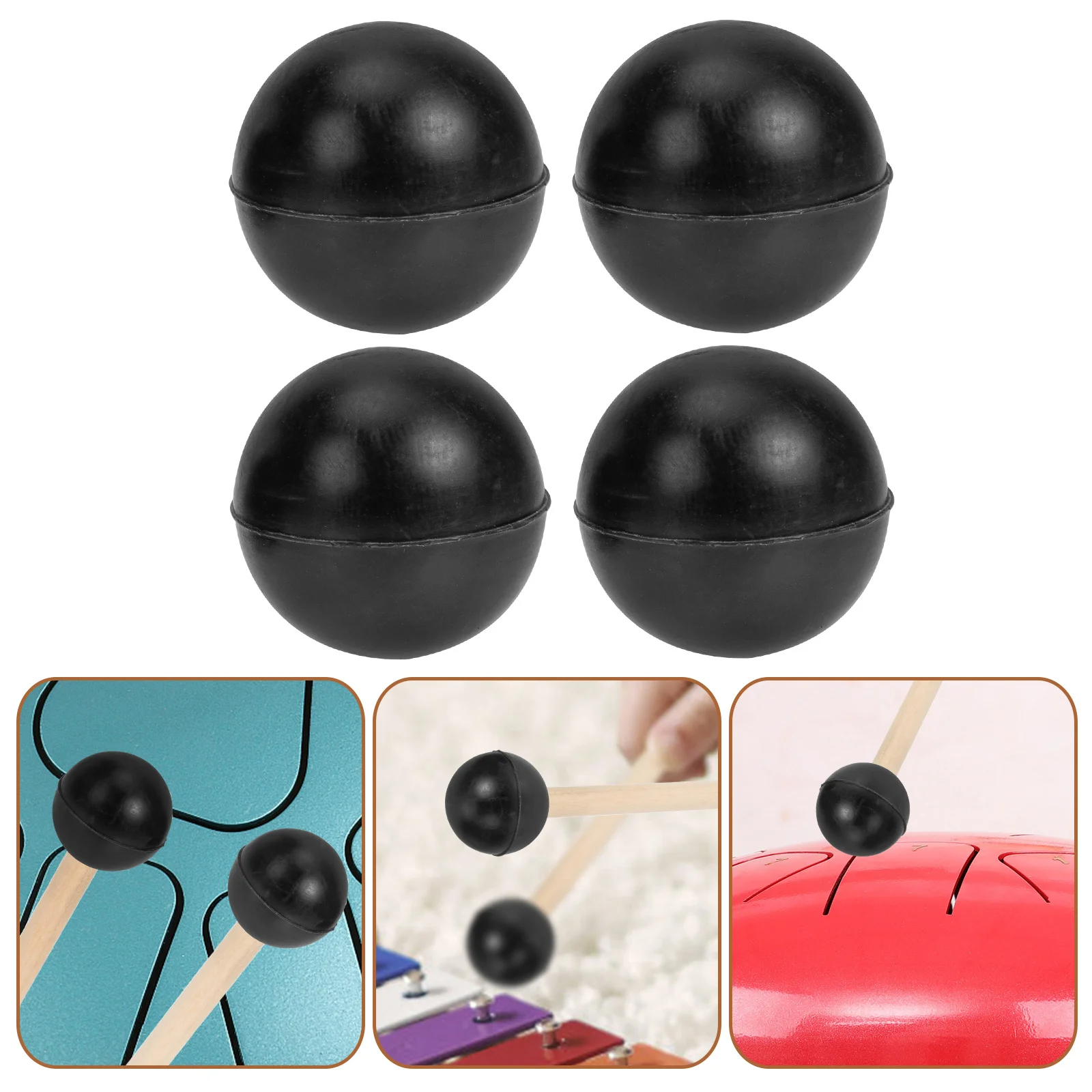 

4 Pcs Drum Stick Rubber Marimba Instrument Parts Percussion Mallet Replacement Ethereal Drumstick Sticks