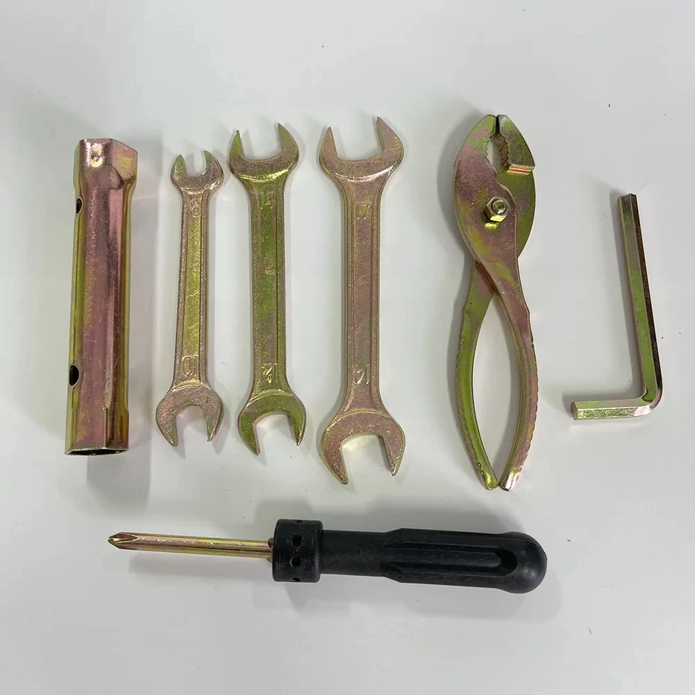 

7PCS Motorcycle Tool Kit - Emergency Repair Wrench Spark Plug Socket Spanner Screwdriver Pliers Set for Bikers