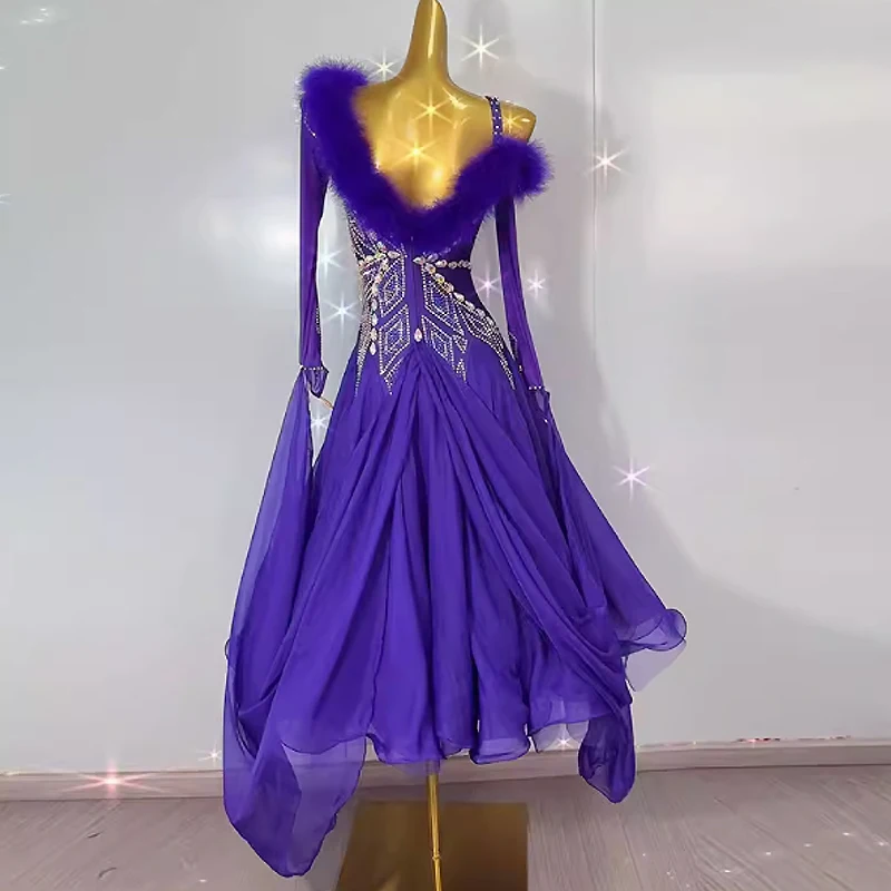 Ballroom Dance Dress Costume Modern Competition Waltz Tango Ballroom Dance Dress Standard Girls Women Dance Dress