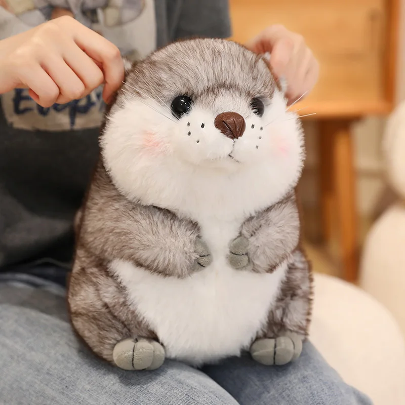 20-45cm SImulation Otter Plush Toy Chubby Bank Beaver Dolls Real Life Otter Pillow Fantastic Birthday Gift