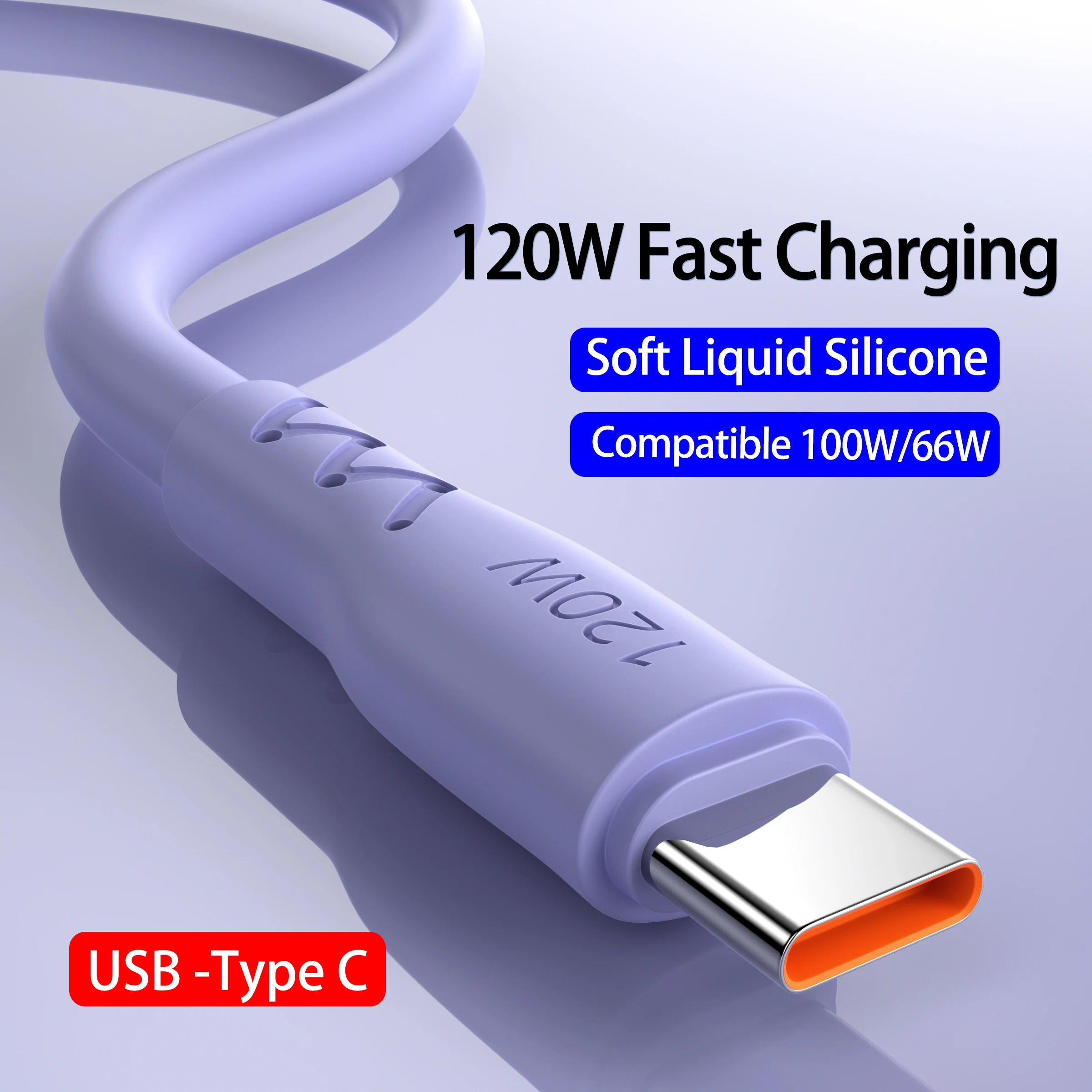 120W 6A USB to Type C Super Fast Charging Cord Android Phone For Samsung S23 Xiaomi Redmi Huawei Charge USB C Data transfer Cord