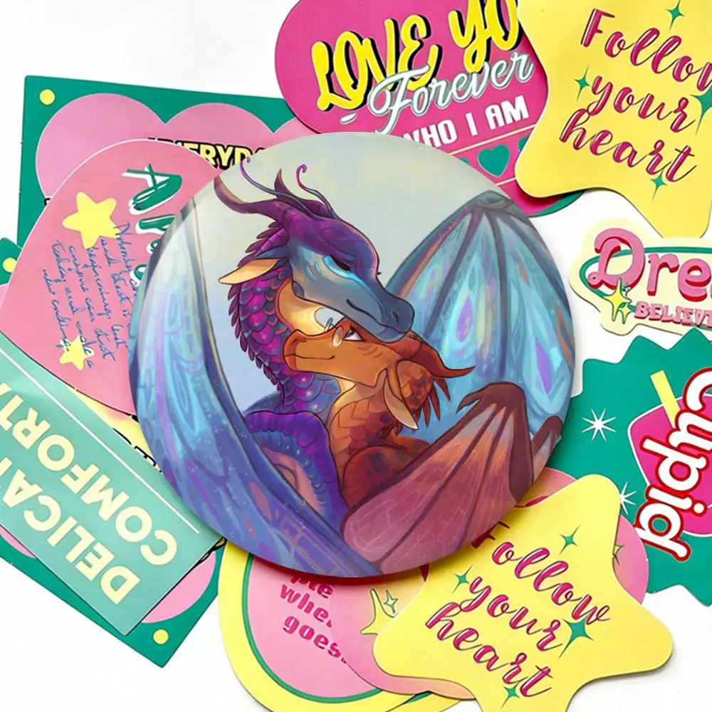 W-Wings of F-Fire Dragon Laser Badge Creative Pins Brooch for Bag Clothes Hat Decor Gifts Fans