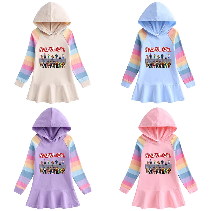 Roblox Cartoon Kids Girls Night Dress Summer Nightgown Long Sleepwear Nighty Children Pyjamas Anime Peripheral Birthday Gifts