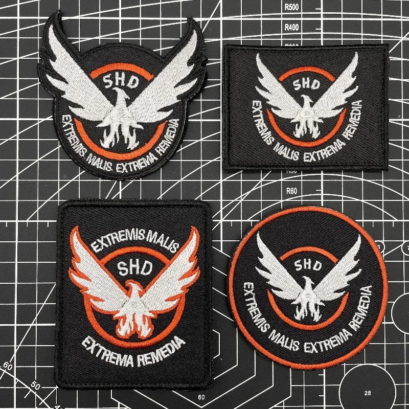 SHD The Division Embroidered Patches for Clothing Shooting Role-playing Game Tactical Armband Wings Hook&Loop Badge on Backpack