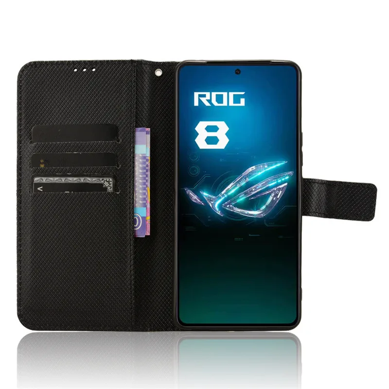 Asus Rog Phone 9 8 Pro 마그네틱 북 커버 홀더 용 가죽 플립 지갑 케이스 Luxury Phone Fundas Shell Coque Capa
