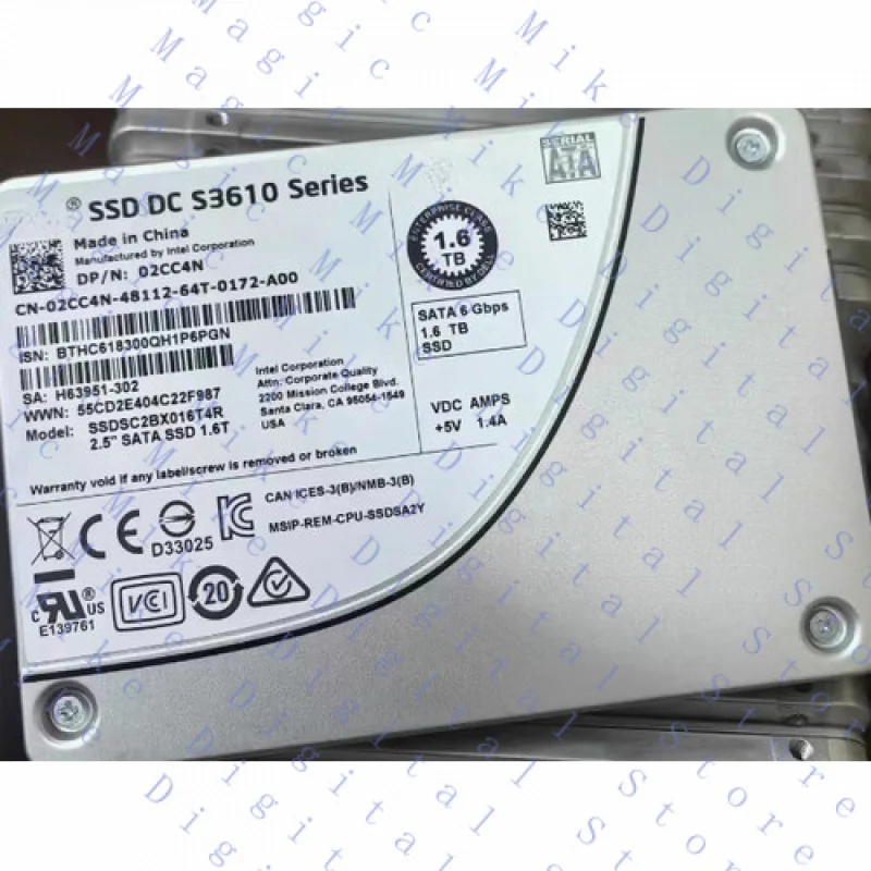 H  For DELL SSDSC2BX016T4R 1.6TB S3610 1.6TB Series SSD DC 2.5