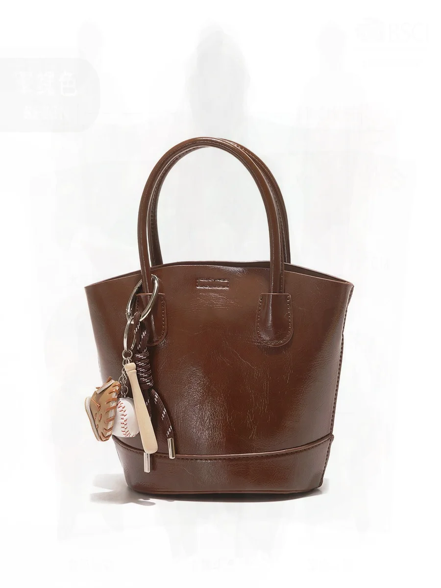 

Korean-style Women's Bucket Bag 2025 New All-match Shoulder Crossbody Multi-compartment PU Suede Handbag Medium Street Fashion