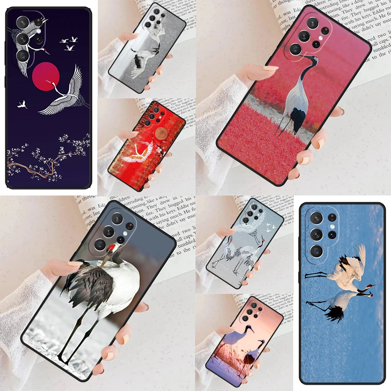 Red-crowned Crane Bird Cell Phone Case for Samsung Galaxy S26 Ultra S25 S24 S23 S22 S21 S20 Note10 Cover
