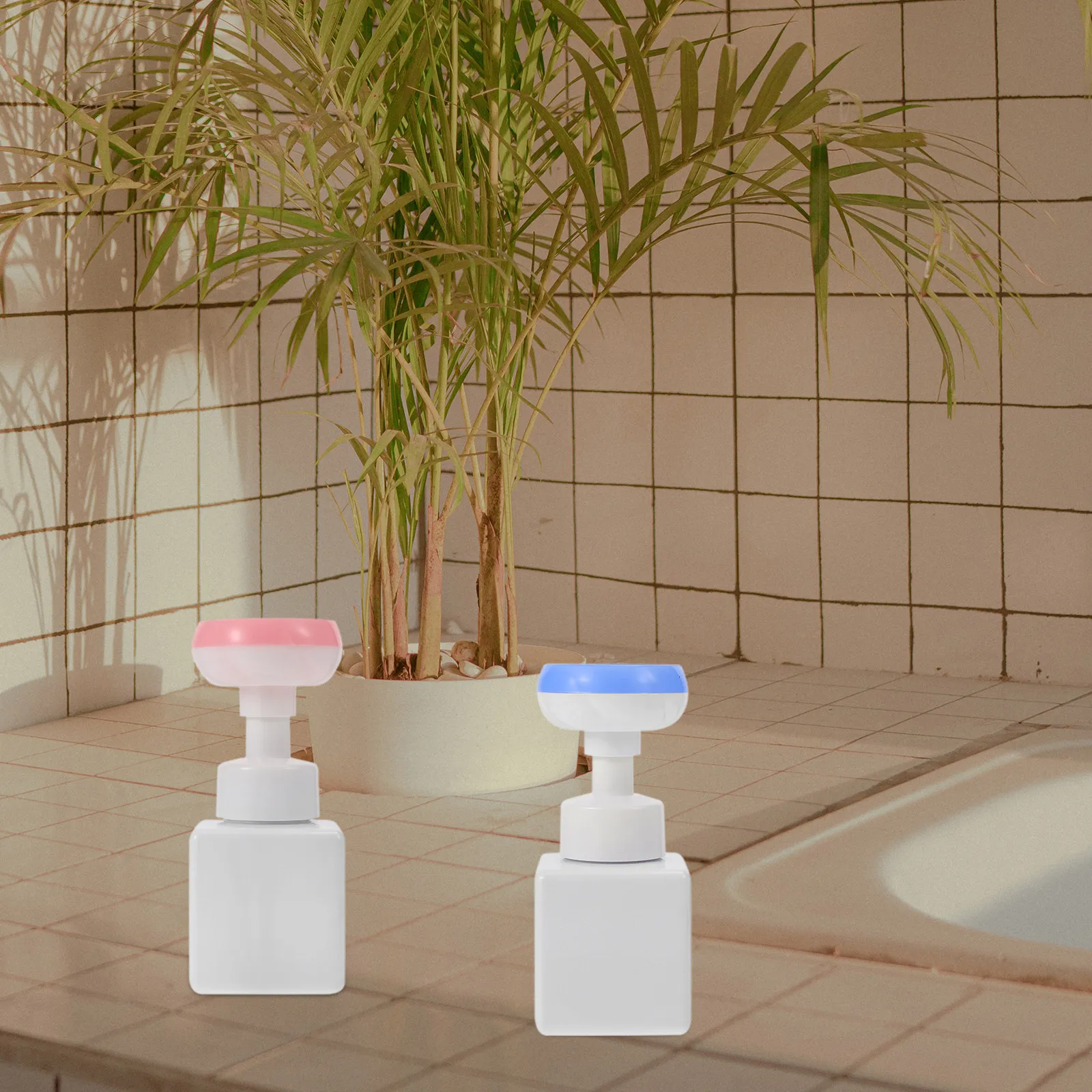

2Pcs Frothing Bottles Portable Travel Sub Bottles for Shampoo Body Wash Lotion Reusable Pump Dispensers Small Travel Containers