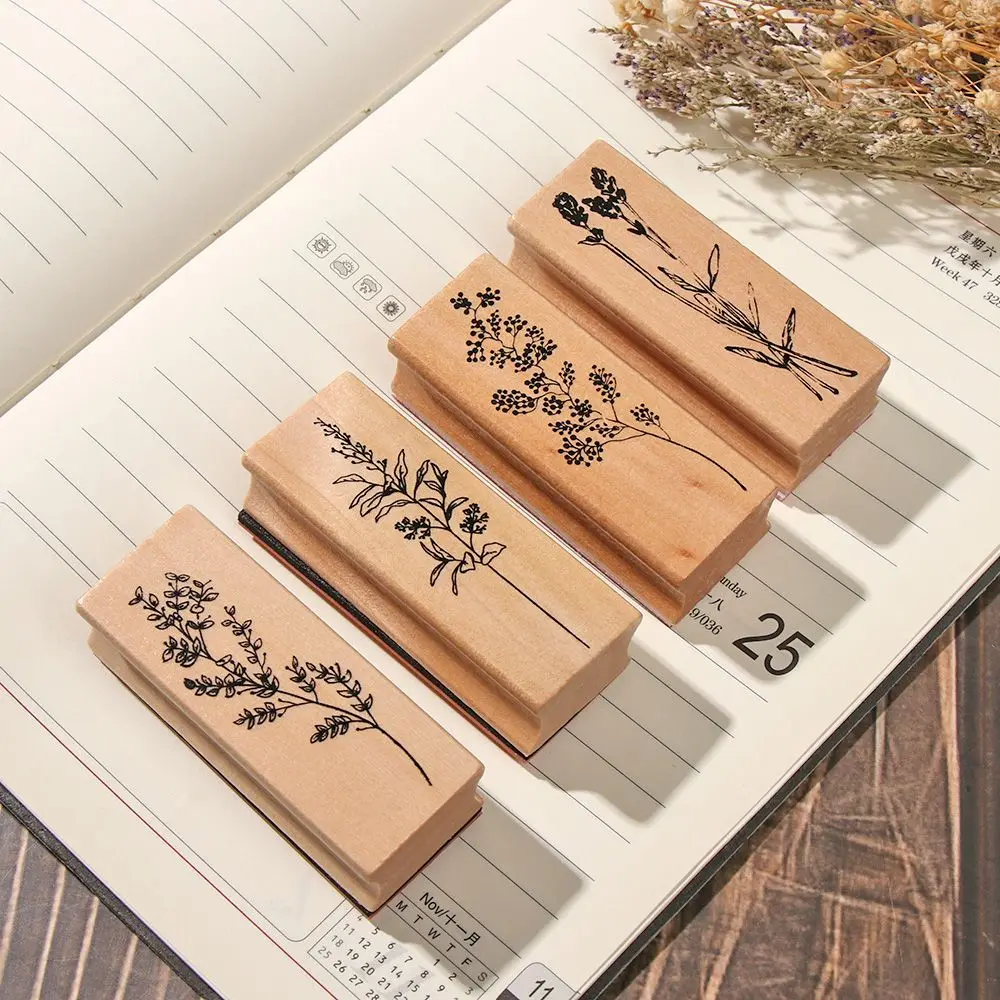 1PC Sewing Garden Arts standard stamp wooden rubber stamps DIY Scrapbooking Vintage grass plants