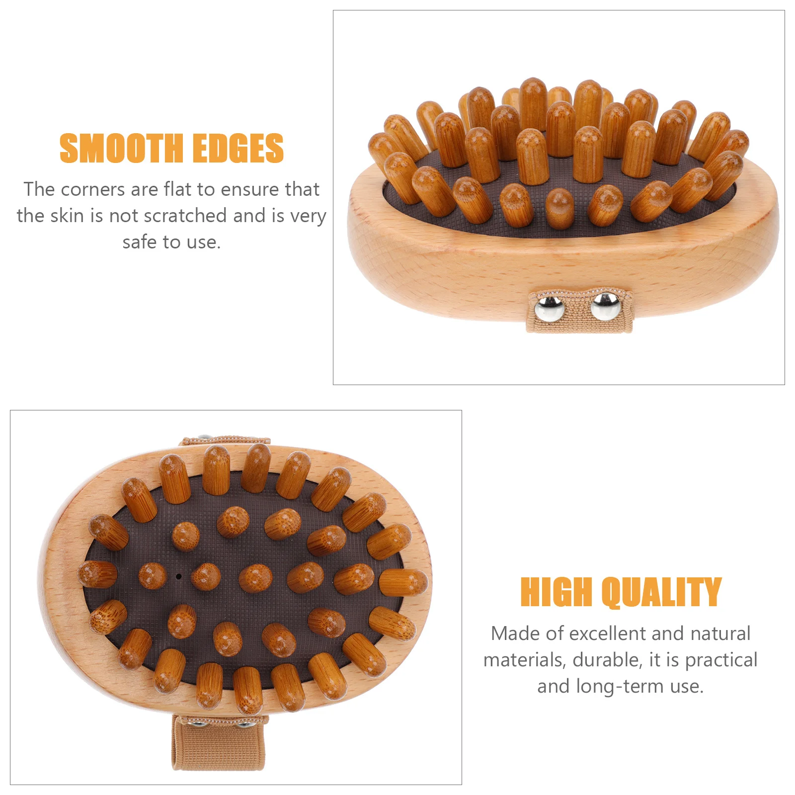 

Body Massager Wooden Ergonomic Massage Brush Scalp Acupoint Relieve Smooth Manual Massager Home Use Stress Relief Tool