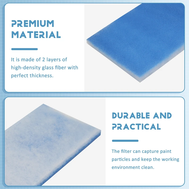 Juego de filtros para cabina de pulverización de aerógrafo Hobby, filtro de reemplazo de cabina de fibra de vidrio Compatible con Master, Paasche 6 uds