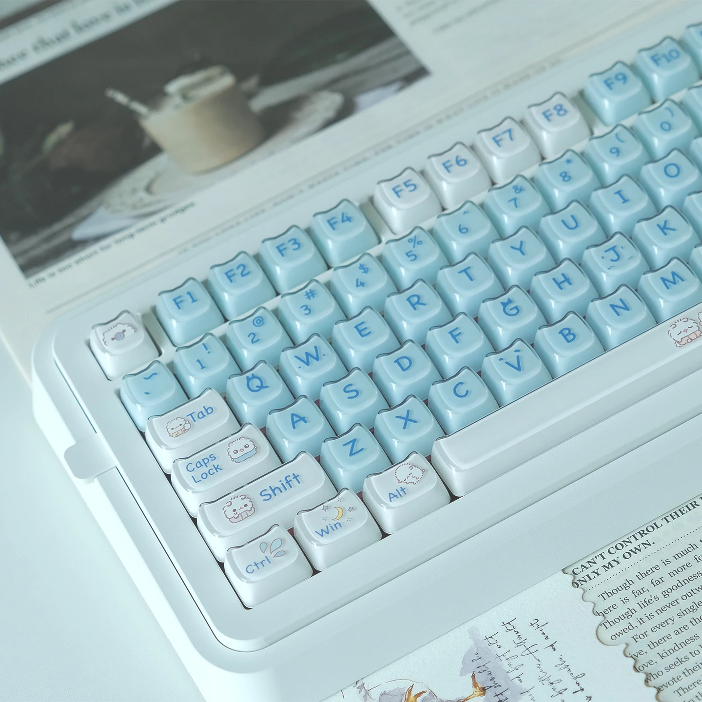 URE Jelly Kitten Keycaps MAO Profile ABS+PC Round Ball Cute Keycaps For MX 61/64/68/75/84/87/96/104/108 Mechanical Keyboard