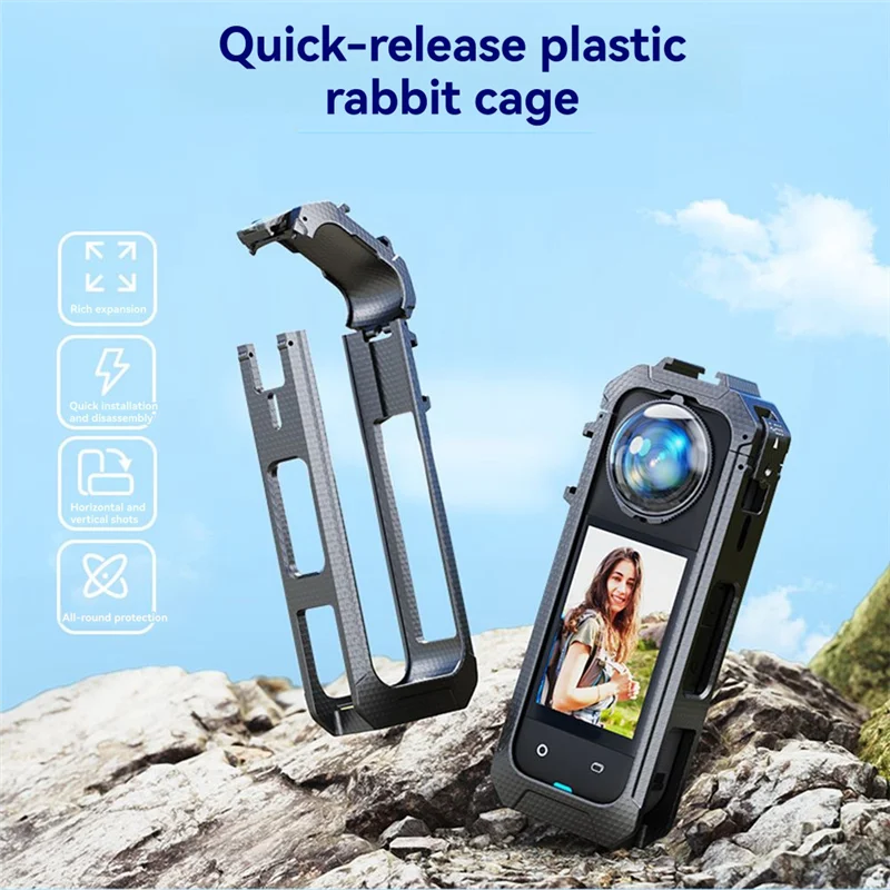 

A72T For Insta360x5 Protective Camera Housing Frame Case For Insta 360 Anti Fall Action Camera Frame Camera Mount Accessories