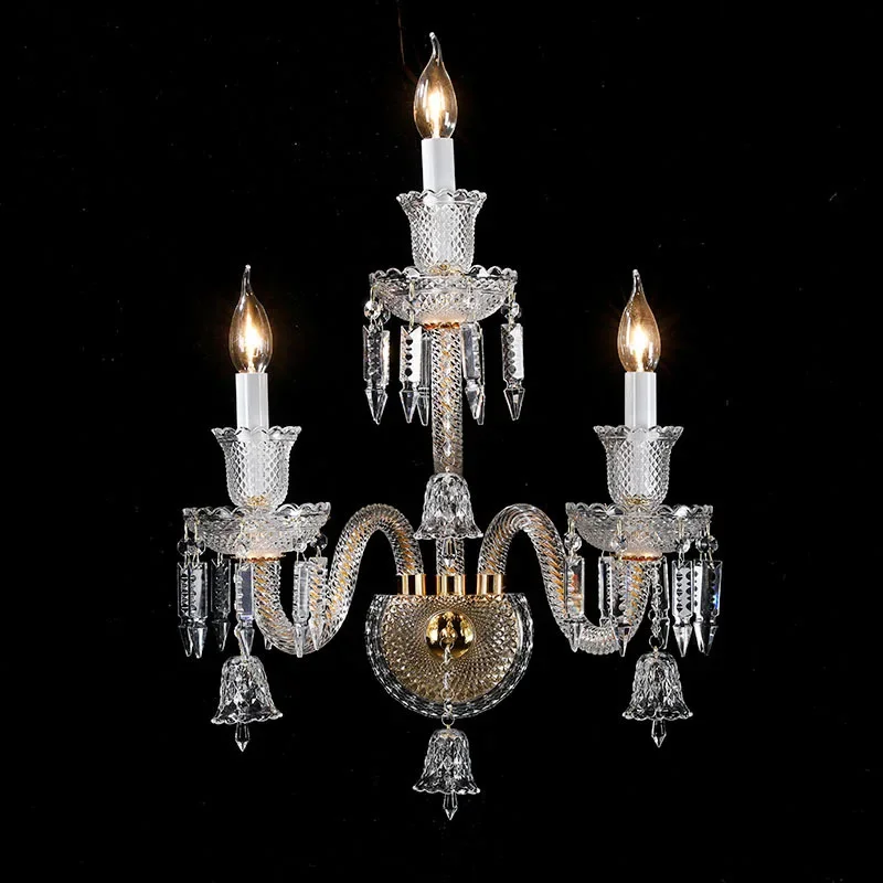 

French Baccarats Wall Sconce with LED Lighting Modern Zenith Bracket Lamp for Home Office or Bedroom Fabric Shade Wall Mounted