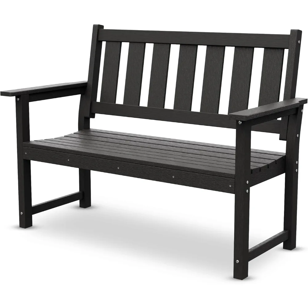 Memorial Bench – 50''Weatherproof Durable Outdoor Bench, 2-Person Park Bench, Easy to Move, Multi-Purpose Design Ideal for Porch