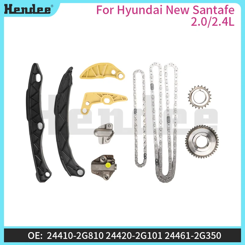

Timing Chain Kit with Sprocket for Hyundai New Santafe 2.0/2.4L，Automotive Parts OE:24410-2G810,24470-2G350 for Engine G4KH G4KJ
