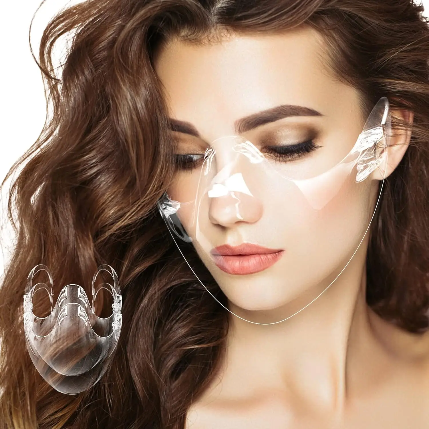 

2-Pack Clear Face Shield, Anti-Fog Reusable Protective Mask for Daily Use