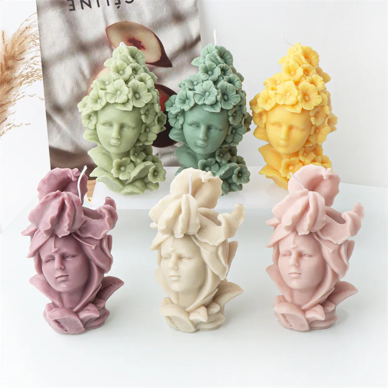 3D Lily Fairy Silicone Candle Mold DIY Flower Human Body Soap Plaster Resin Mould Chocolate Cake Ice Making Set Home Decor Gifts