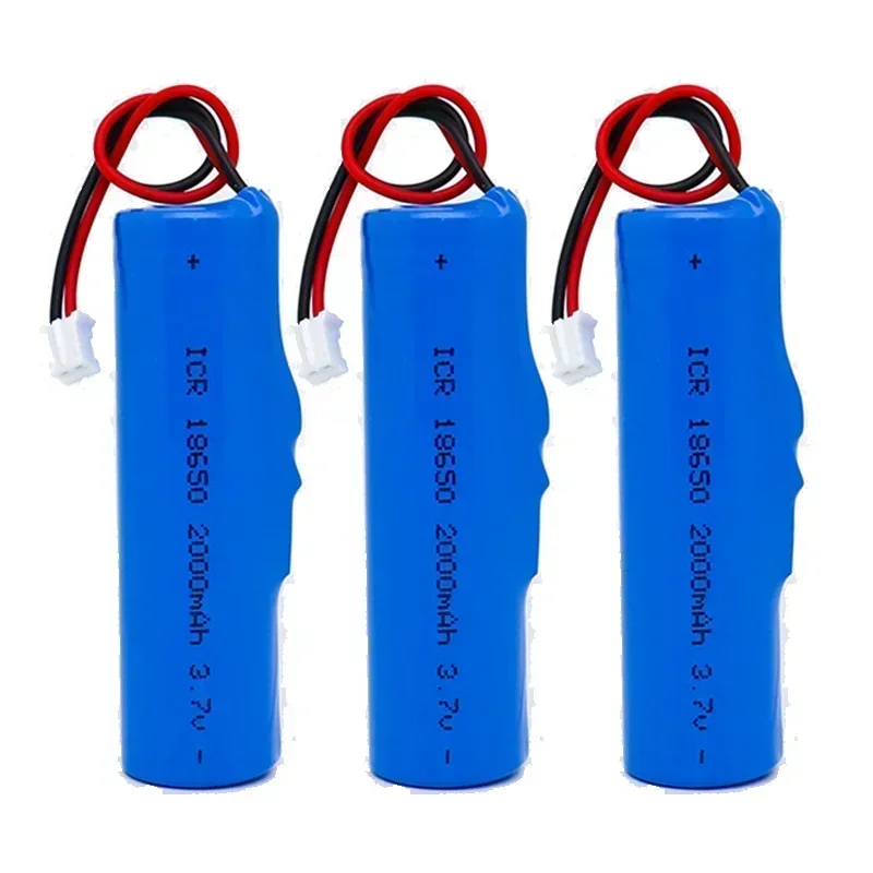 3.7V 2000mAh Rechargeable Lithium Battery 18650 Li-ion with PCB PH2.0-2P Battery for Fishing LED Light Bluetooth Batteries