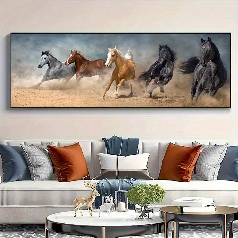 Dusty Galloping Horses DIY Diamond Painting 5D Diamond Art Full Square Round Diamond Mosaic Jewelry Cross Stitch Home Decor
