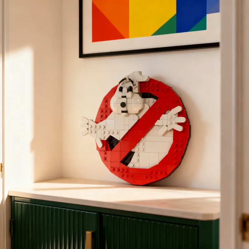 

273 детали MOC: Конструктор «Логотип GB» по мотивам «Охотников за привидениями», архитектурная модель, развивающая игрушка для сборки, креативная идея, рождественский подарок, обучающий набор