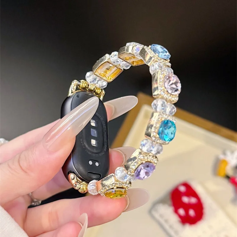 

Square Sugar Color Sparkling Diamond is suitable for Xiaomi Band 8Pro/9Pro，For Mi band 3/4/5/6/7，8/8NFC/9/9NFC/10/10NFC，For Redm