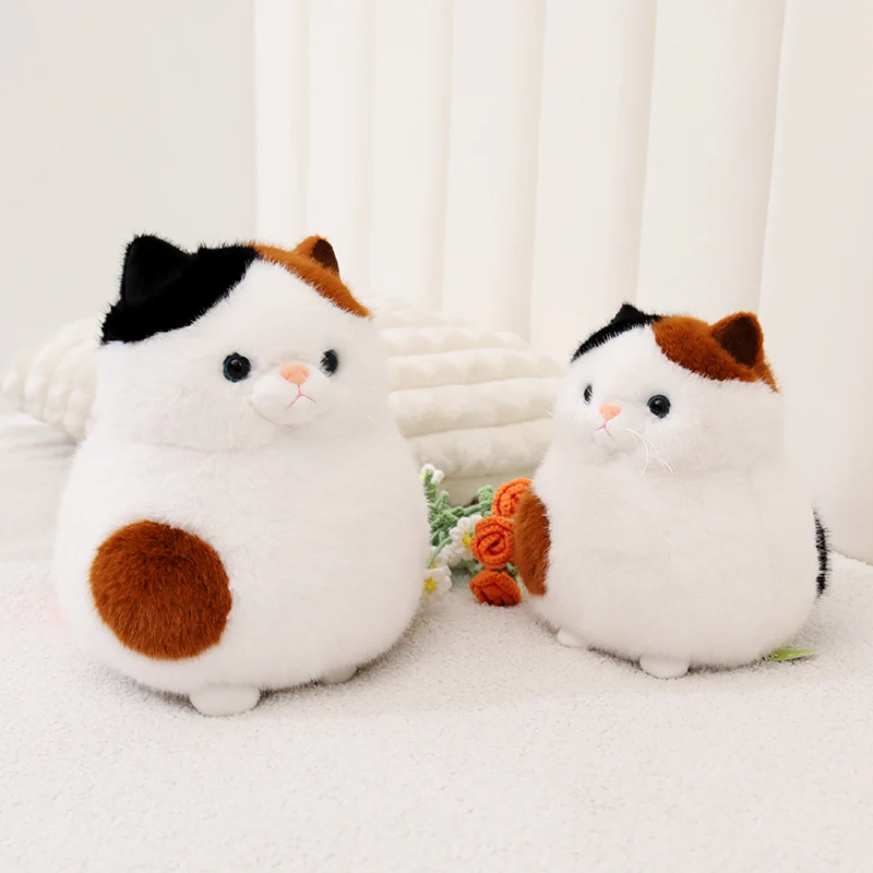 Cute Cat Plush Toy Calico Cat Plush Doll Baby Companion Toys Baby Soothing Toys Soft Stuffed Animal Cat Doll Kids Birthday Gift