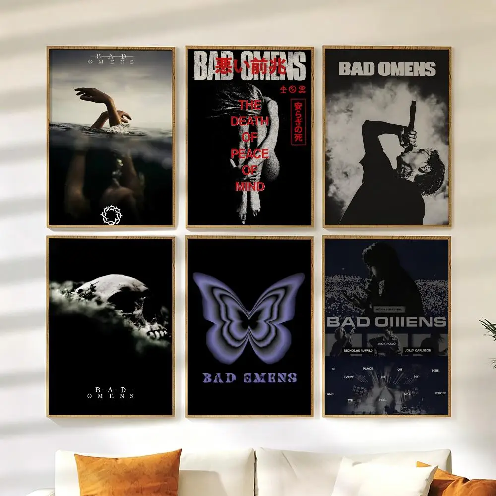 Bad O-Omens Band Poster Wall Stickers HD Painting Self Adhesive Art Decals for Bedroom Living Room Home Decor