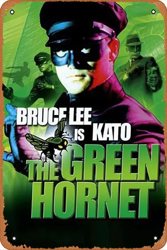 

Metal Tin Sign - The Green Hornet, UK Movie Poster, 1966 - Poster Metal Plaque Cafe, Bar, Home Wall Decor