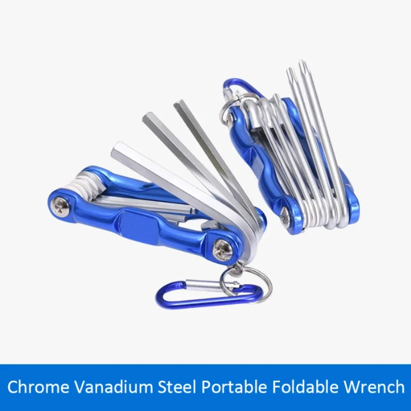 AliExpress KIQUNE Easy Take 8-in-1 Folding Hexagonal Wrench CR-V Material Multi-functional Folding Wrench for Cycling/work Portable Hand Tool Set
