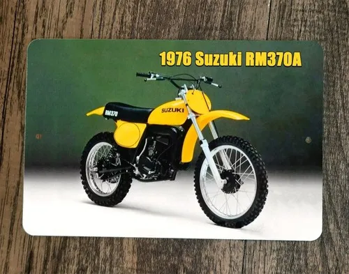 1976 RM370A Motocross Dirt Bike Motorcycle Photo  Wall Garage Sign