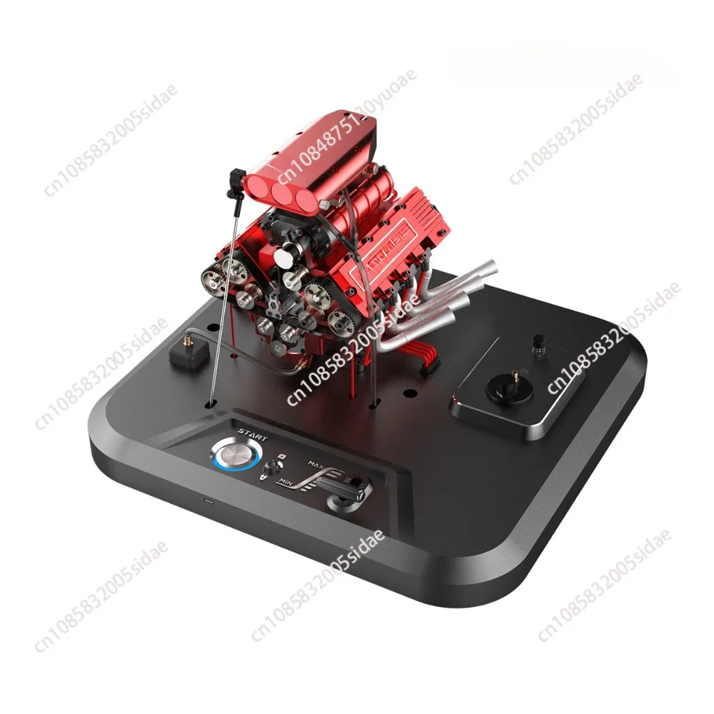 V8 Engine All-metal Mechanical Assembly High Simulation Model Fuel Micro Mini Eight-cylinder Engine Assembly Model Toy