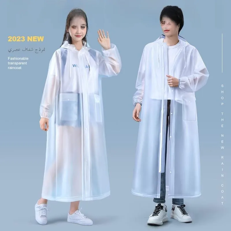 

Thickened Long Full Body Transparent Raincoat for Adults Men Women Vehicle Rider Separate Design Macaron Color Home Use