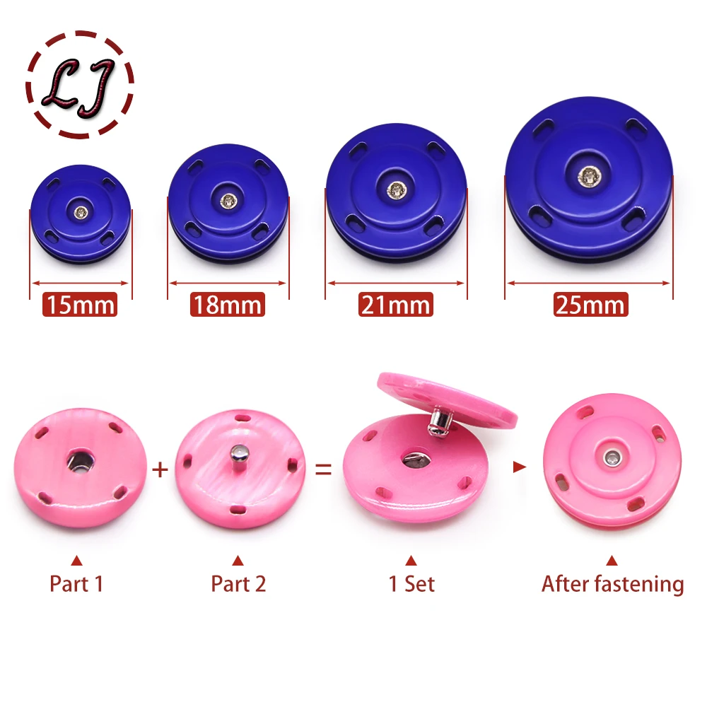 New high quality 10pairs/lot colorful invisible snap fashion button Fasteners Press sewing overcoat Button garment accessory DIY