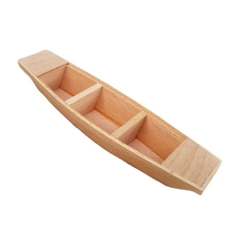 Mini Bateau En Bois Inachevé – Modèle Canoë Décoratif – à Peindre – 14,8 Cm – Artisanat DIY