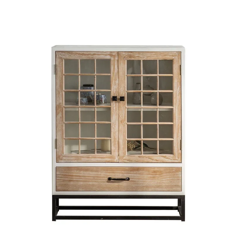

wabi-sabi wind solid wood entrance cabinet, entrance foyer side cabinet, homestay retro dining side, living room bedroom