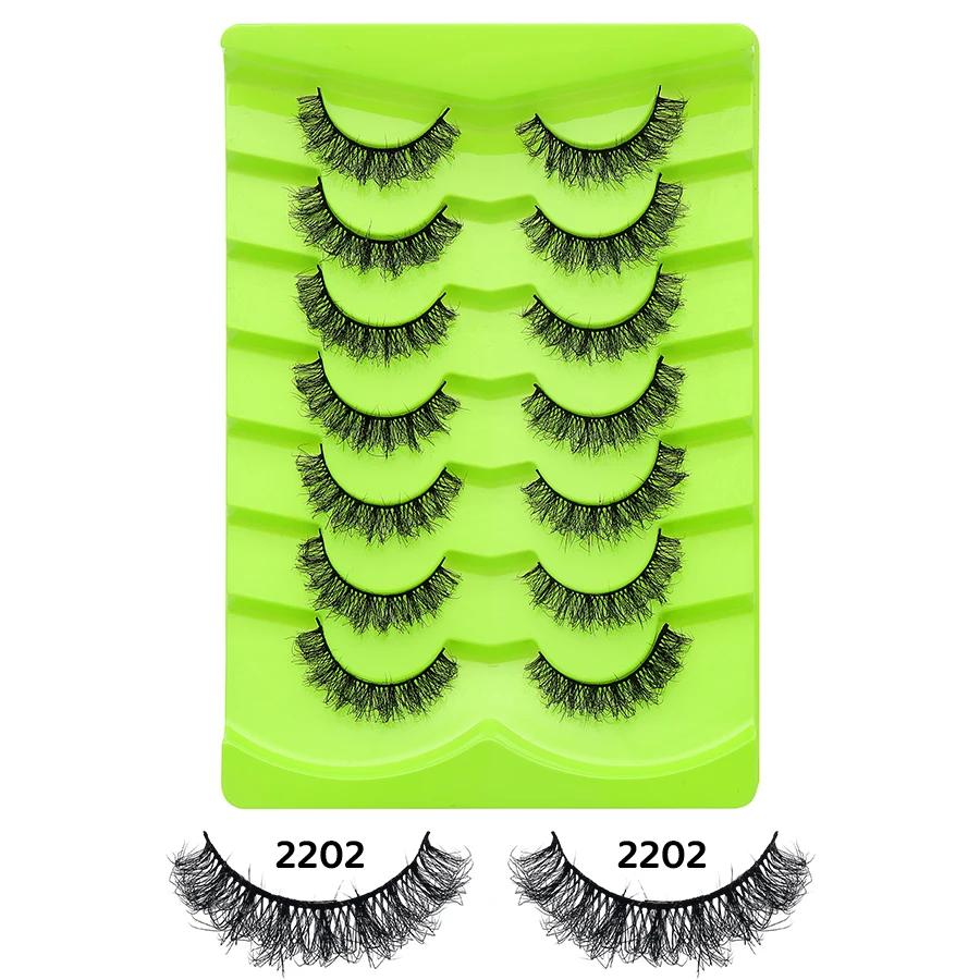 DINGSEN 7 Paar falsche Wimpern, Katzenaugen-Wimpern, Manga-Wimpern, künstliche Nerz-Wimpern, natürliche, lange, geflügelte End-Augen-längige Wimpern – Detail 23