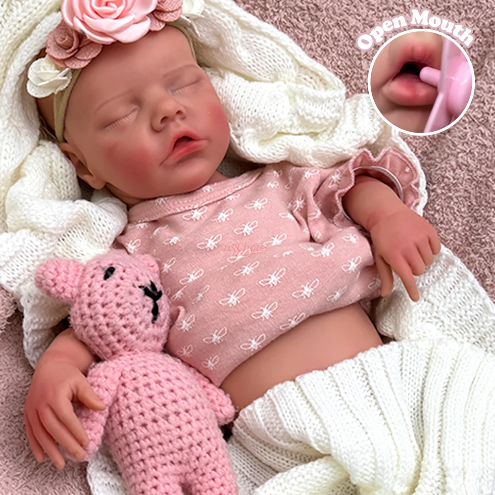 

Моющаяся силиконовая кукла реборн для отдыха для девочек с реалистичными выражениями на лице, 17 дюймов, ручная работа для новорожденных для родителей и детей