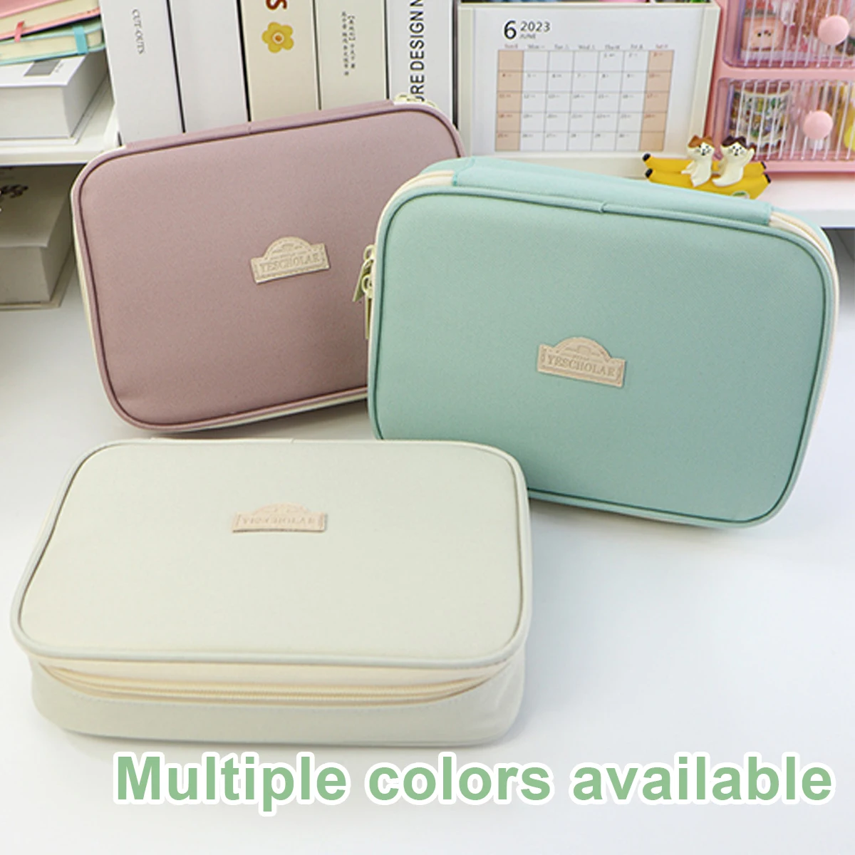 Imagem -03 - Kawaii Lápis Case Grande Capacidade Senhoras Bolsa de Maquiagem Cosmética Caneta Bolsa Caixa para Meninas Japonês Coreano Escolas Escritórios Suprimentos