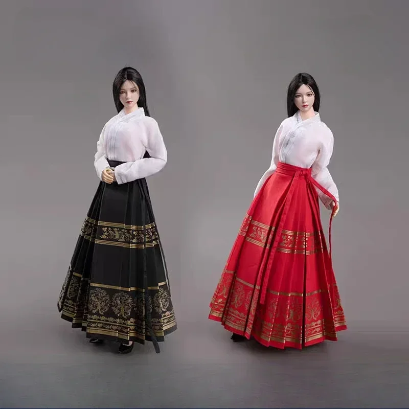 

1/6 Scale New Chinese Style Horse Face Skirt Mamianqun Set Ancient Costume Ming Dynasty Dress Clothes Model for 12" Female Body