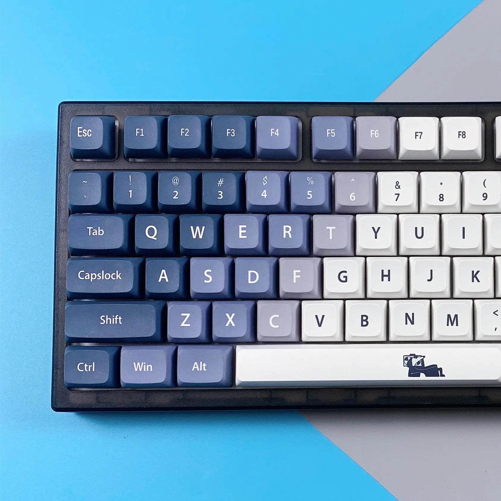 Teclado mecánico de perfil XDA con sublimación de tinte PBT, 127 teclas, tema de perro bonito, tecla de Color degradado personalizada para interruptores MX