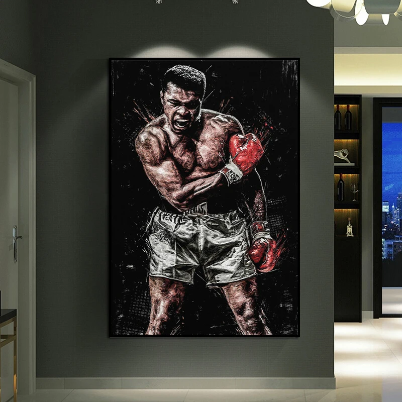 

Boxing Champion Canvas Poster and Print Classic Figure Painting Wall Art Picture for Living Room Home Decoration Mural