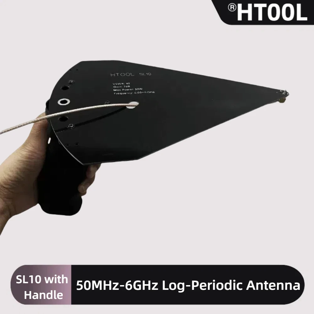 

SL10 50MHz-6GHz Log-Periodic Antenna Directional Antenna High Gain 7dB SMA Interface for Spectrum Analyzer UWB Antennas