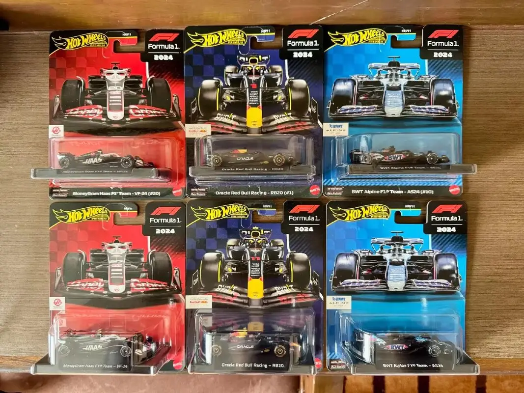 Novo quente oficial genuíno hot wheels "etiqueta de ouro" série fórmula 1 conjunto para coletar brinquedos de carro e presentes de veículos de fundição